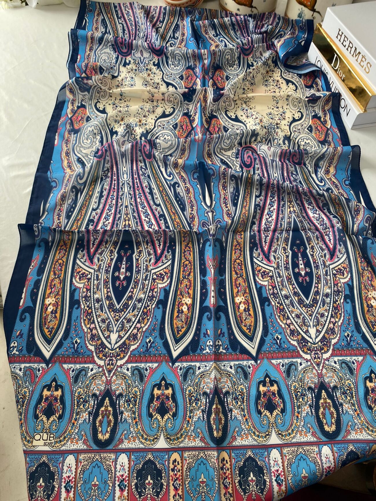 ETRO KAYMAYAN VUAL İPEK ŞAL 025025 - lacivert/pembe - Görsel 3