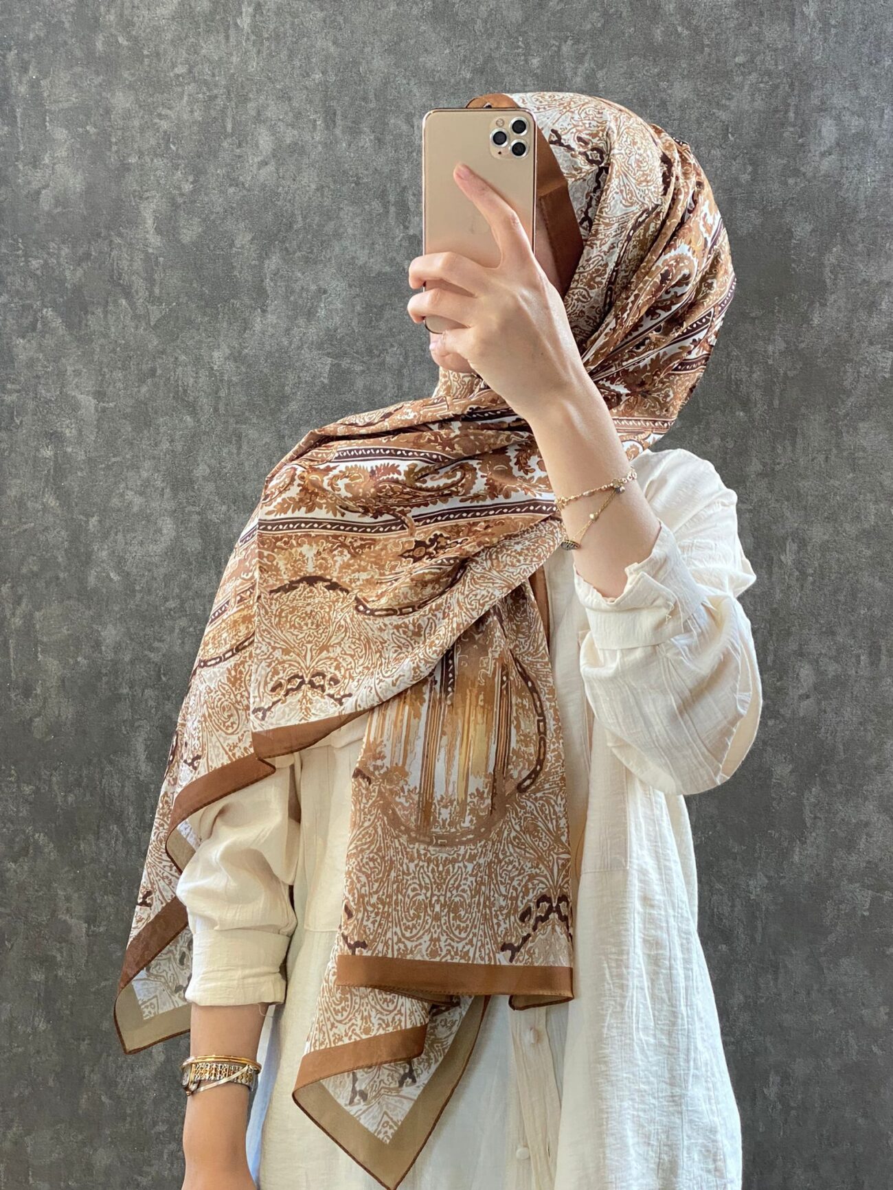 ETRO VUAL İPEK ŞAL 36987 -karamel
