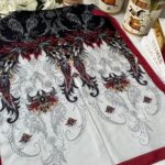 Etnik Desen Pamuk İpek Şal - Bordo