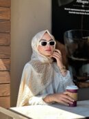 İthal Fendi Pamuk Yün İpek Şal 49101 - Bej