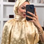 İthal Lv Pamuk Yün İpek Şal 49104 - Bej