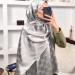 İthal G Pamuk Yün İpek Şal 49102 - Gümüş