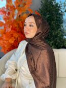 İthal Dior Pamuk Yün  İpek Şal 49103 - Acı Kahve