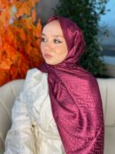 İthal Fendi Pamuk Yün İpek Şal 49101 - Bordo