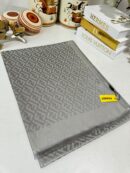 İthal Fendi Pamuk Yün İpek Şal 49101 - Gümüş