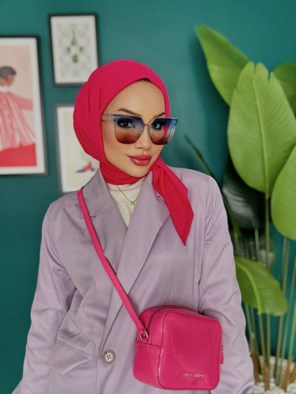 LV Krep Kraş Jakar Eşarp 50971 – Fuşya