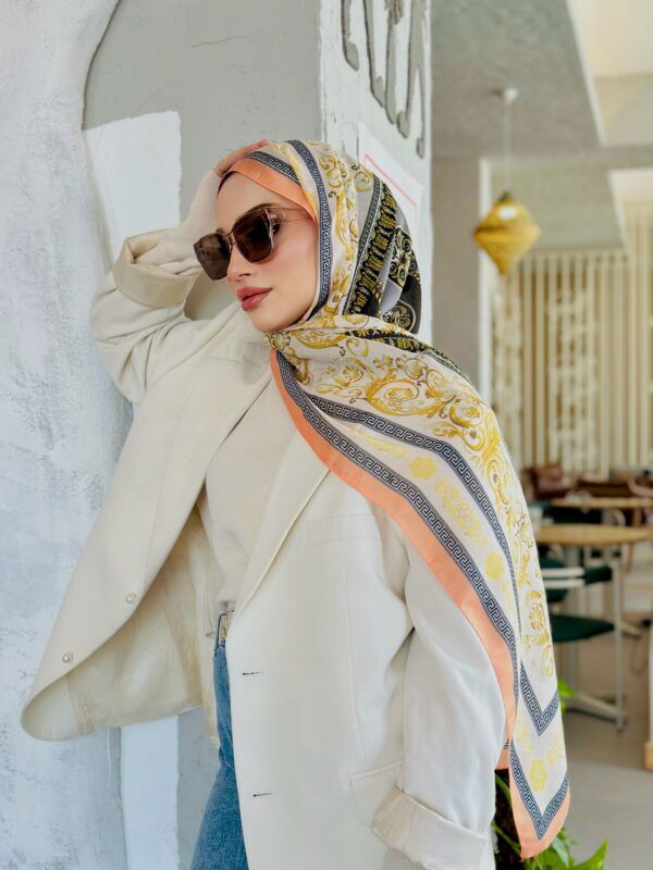 Versace Pamuk İpek Şal – Somon