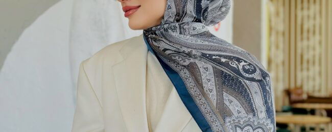Etro Pamuk İpek Şal -987654 LACİVERT/GRİ