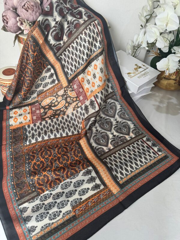 Etnik Desen Pamuk Soft Şal 83923 – Kahve