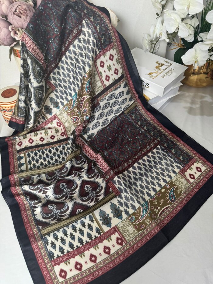 Etnik Desen Pamuk Soft Şal 83923 - Acı Kahve