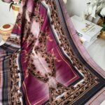 Etnik Desen Pamuk Soft Şal 83924 - Mürdüm