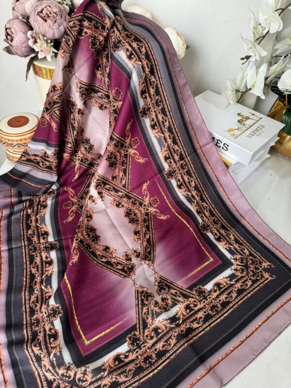 Etnik Desen Pamuk Soft Şal 83924 – Mürdüm