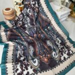 Etnik Desen Pamuk Soft Şal 83925 - Turkuaz