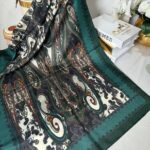 Etnik Desen Pamuk Soft Şal 83925 - Zümrüt