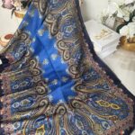 Etnik Desen Pamuk Soft Şal 83926 - Mavi