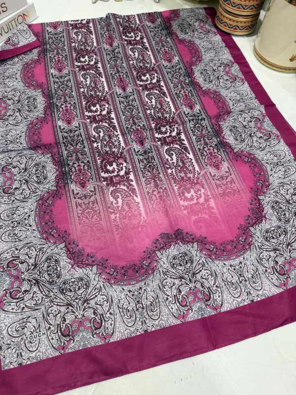 Etro Desen Pamuk İpek Şal 49733 – Şarabi