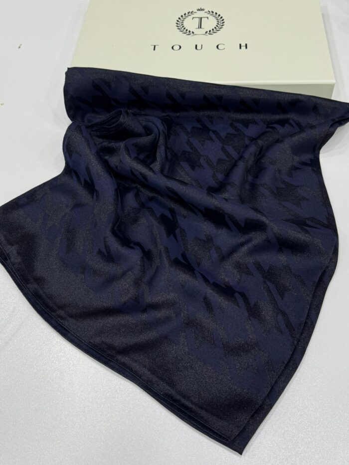 Kazayağı Desen İpeksi Jakar Şal-75312-Lacivert