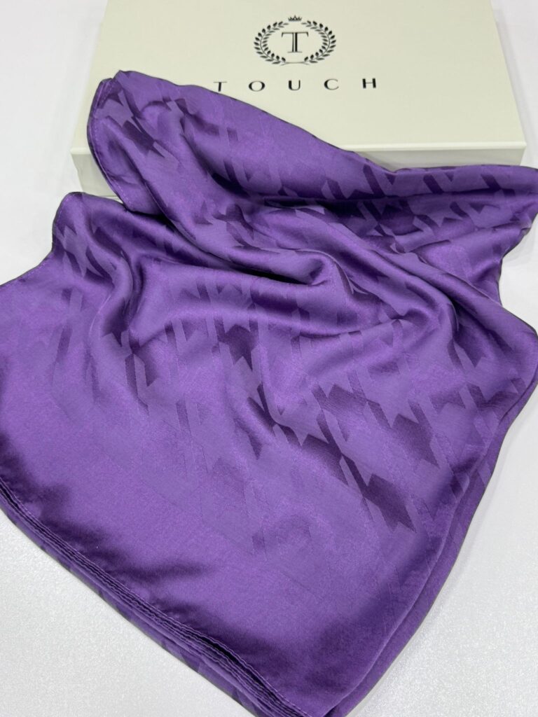 Kazayağı Desen İpeksi Jakar Şal-75312-Morcivert