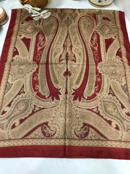 Etro Pamuk İpek Şal -987654 Gold Bordo