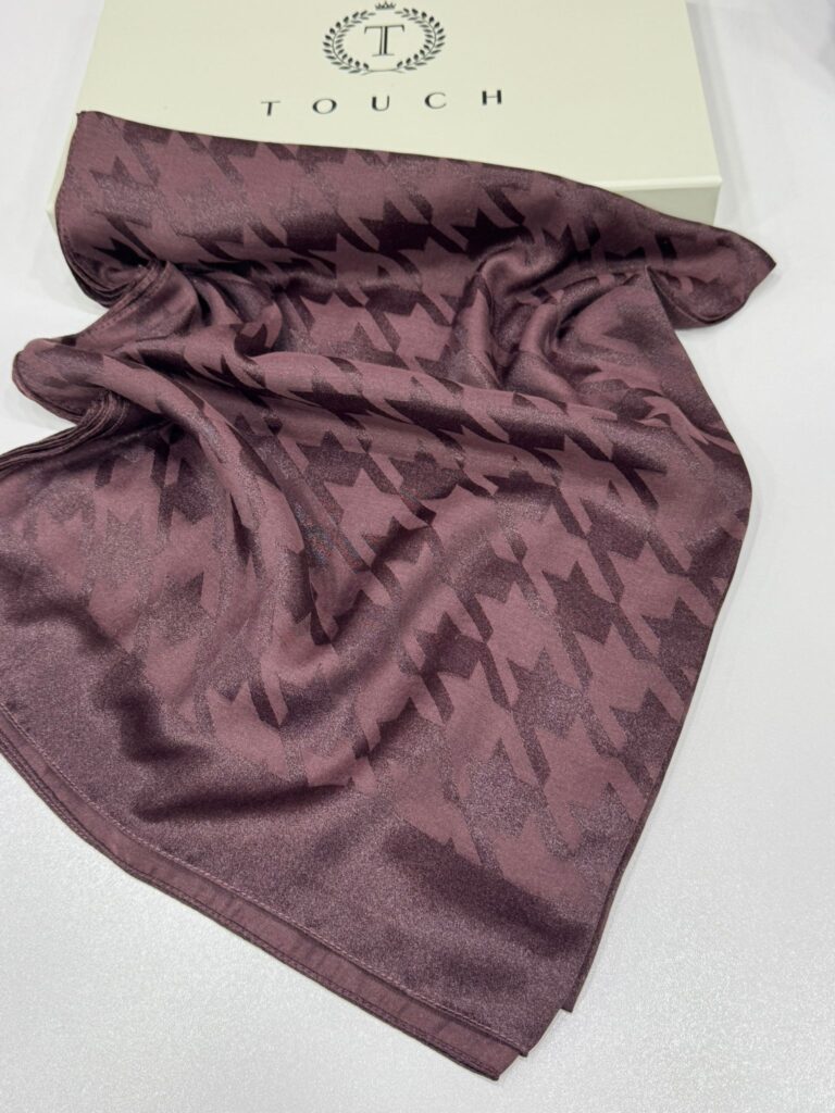 Kazayağı Desen İpeksi Jakar Şal-75312-Erik çürüğü