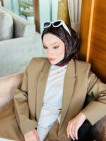Fendi İthal twill ipek Eşarp - Bordo
