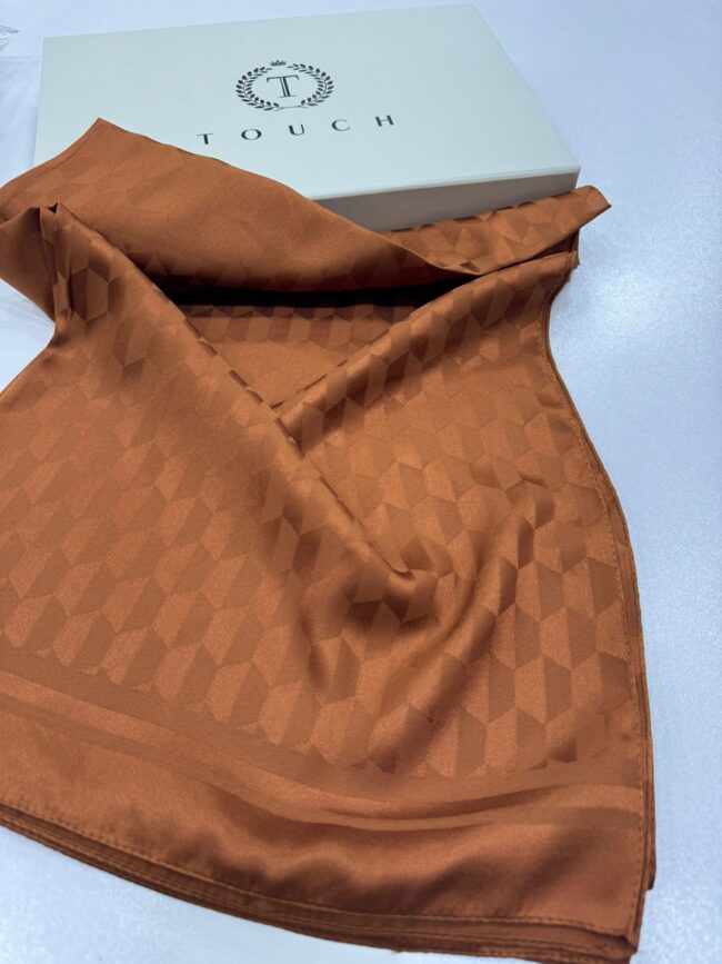 Qoza Desen İpeksi Jakar Şal - Açık Kahve