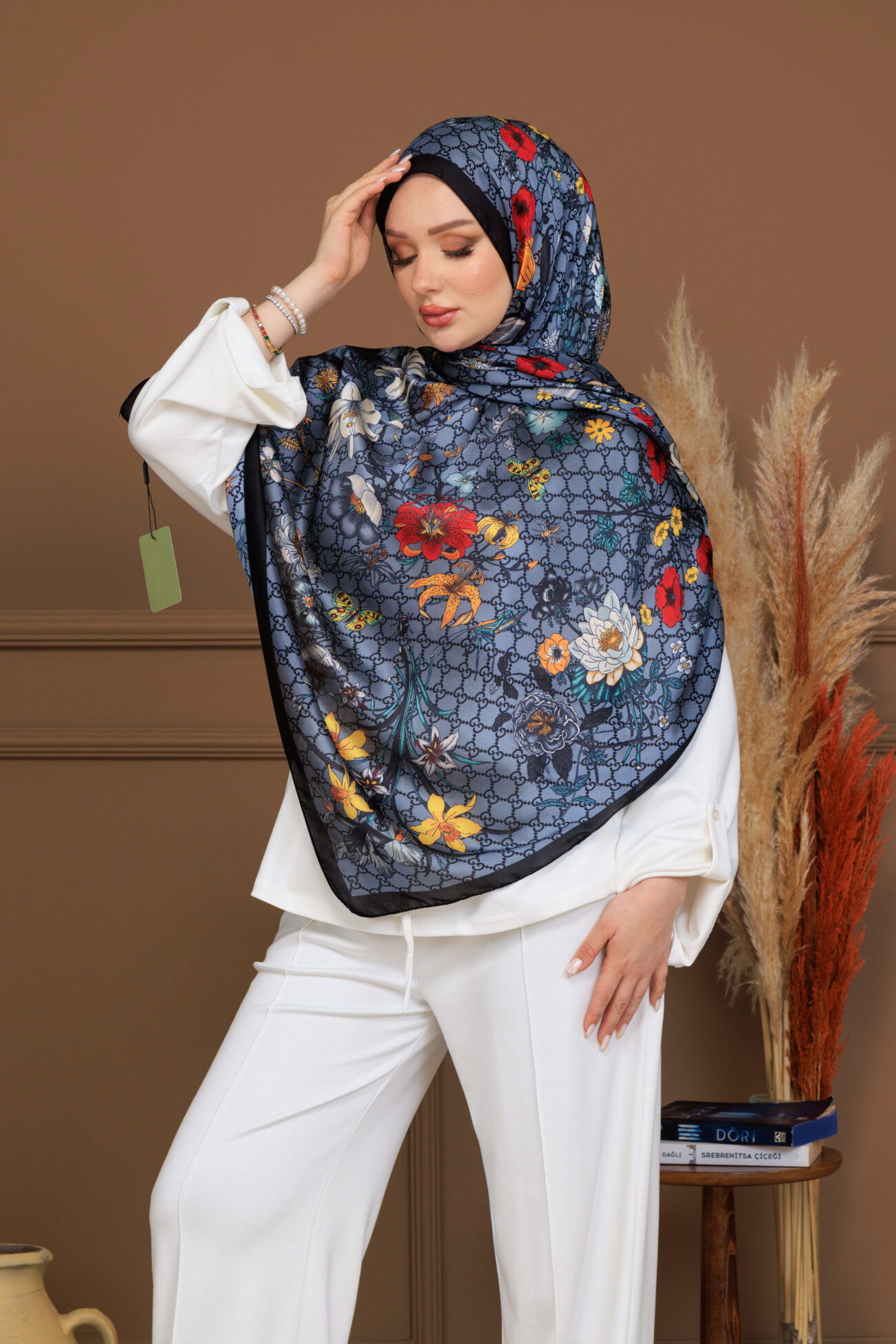 İthal Çifttaraflı vual ipek  23561 - siyah/gri - Görsel 2