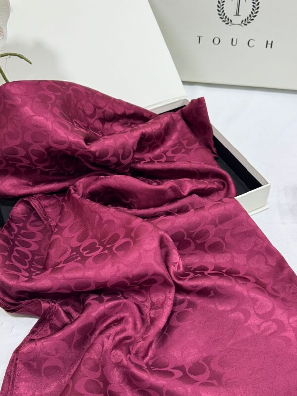 Coach İthal Pamuk Jakar İpek Şal 23141 – Bordo