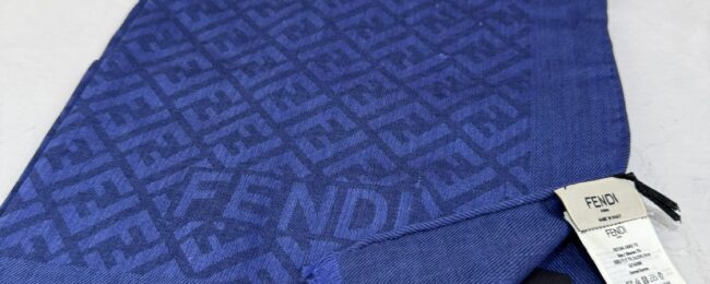 İTHAL A+ Fendi Yün İpek Çift Taraflı Marka Şal 87452 - Saks