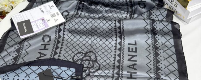 Chanel Çift Taraflı İthal Vual İpel Şal 85651 - Füme