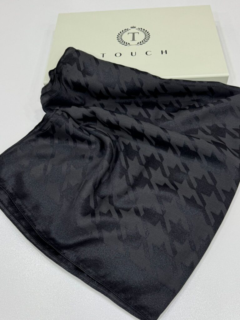 Kazayağı Desen İpeksi Jakar Şal-75312-Siyah