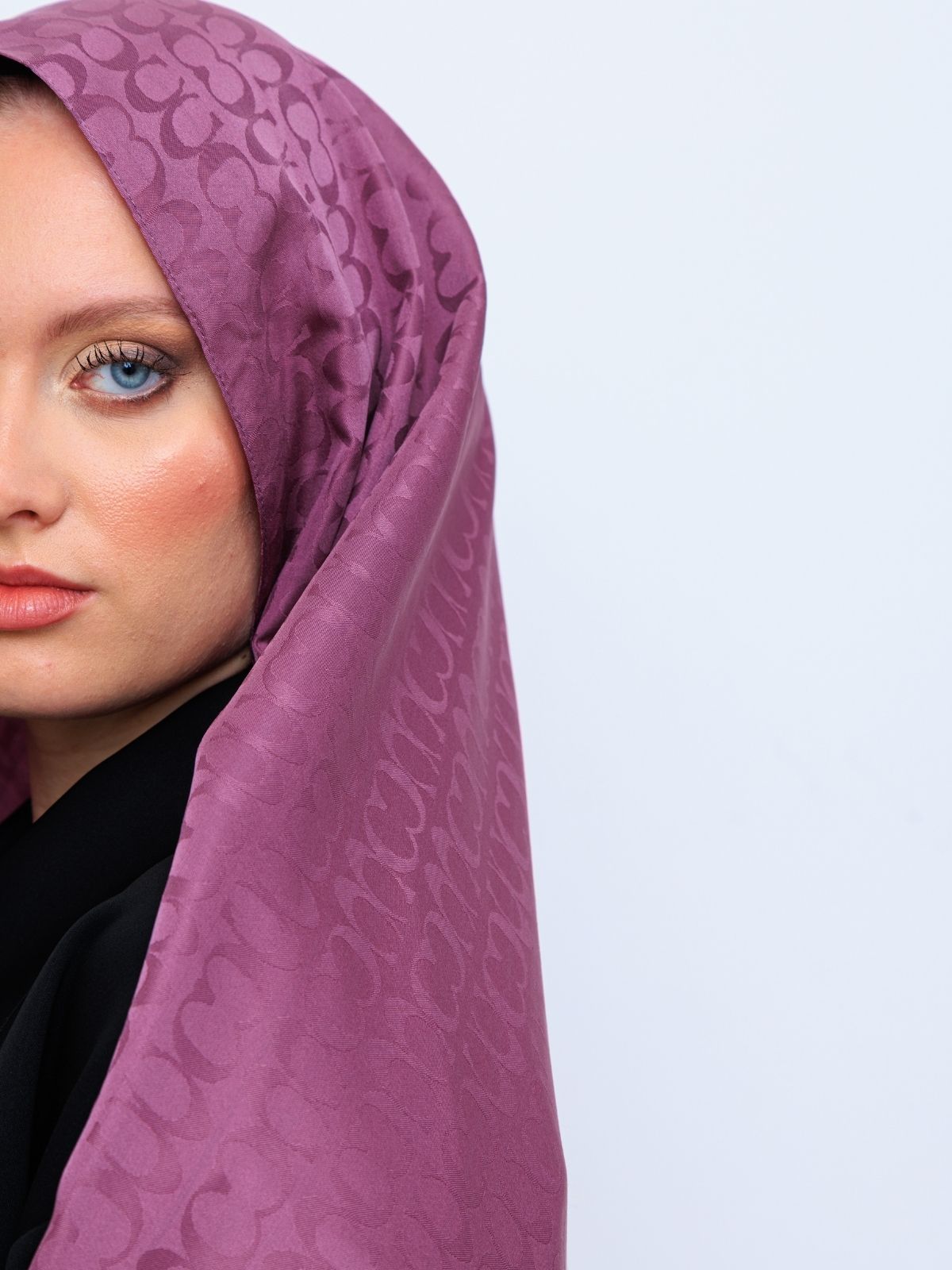 Coach İthal Pamuk Jakar İpek Şal 23141 - Eflatun - Görsel 2