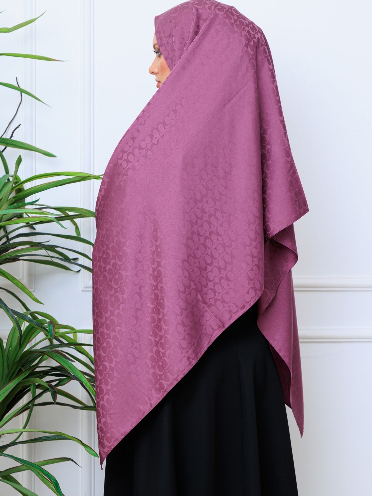 Coach İthal Pamuk Jakar İpek Şal 23141 - Eflatun - Görsel 6