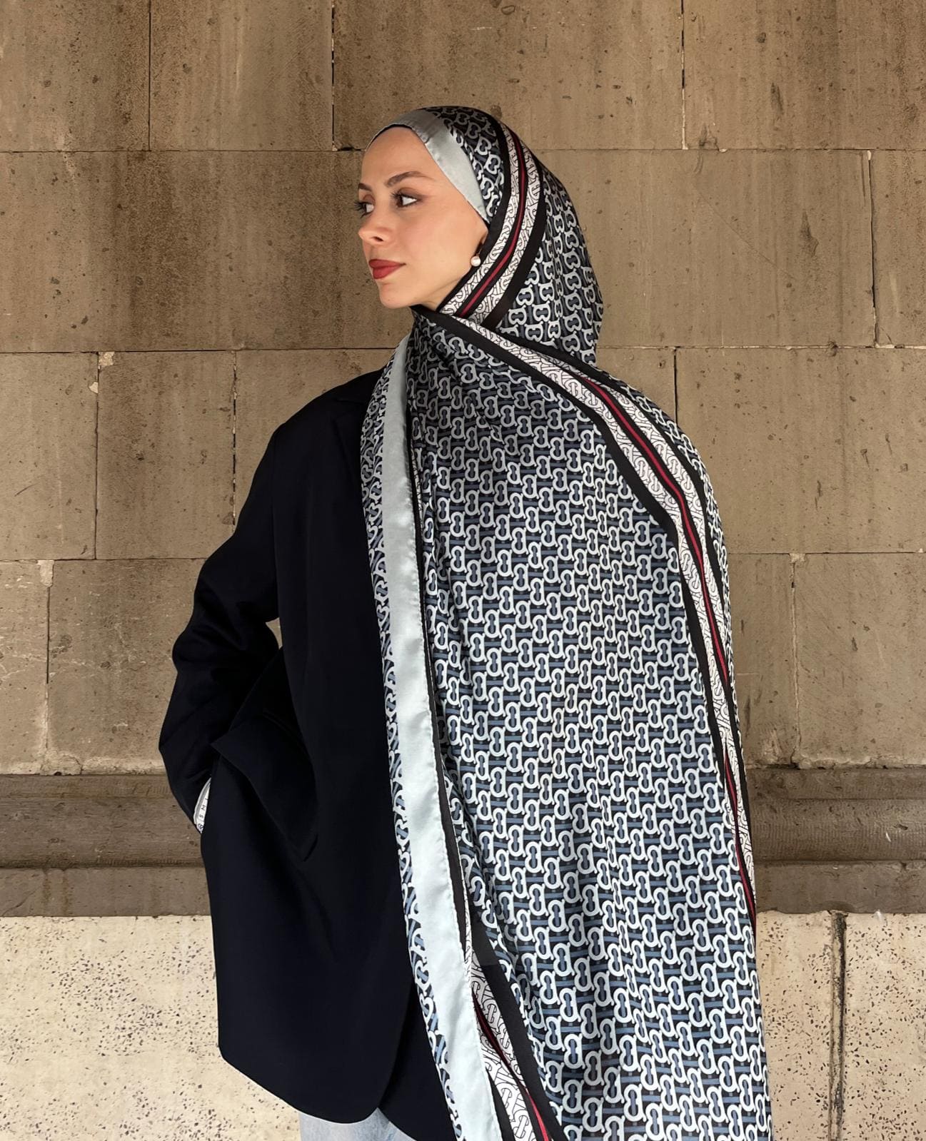 Burberry Çift Taraflı Vual İpek Şal -mint