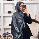 Chanel Çift Taraflı İthal Vual İpel Şal 85651 - Füme