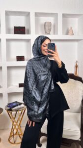 Chanel Çift Taraflı İthal Vual İpel Şal 85651 - Füme