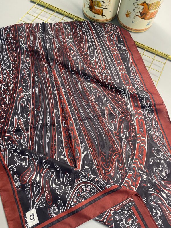 Etro Pamuk İpek Şal 52340 – Bordo/sıyah