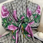 Gucci Twill İpek Şal - Gri
