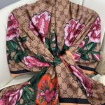 Gucci Twill İpek Şal - Soft Vizon