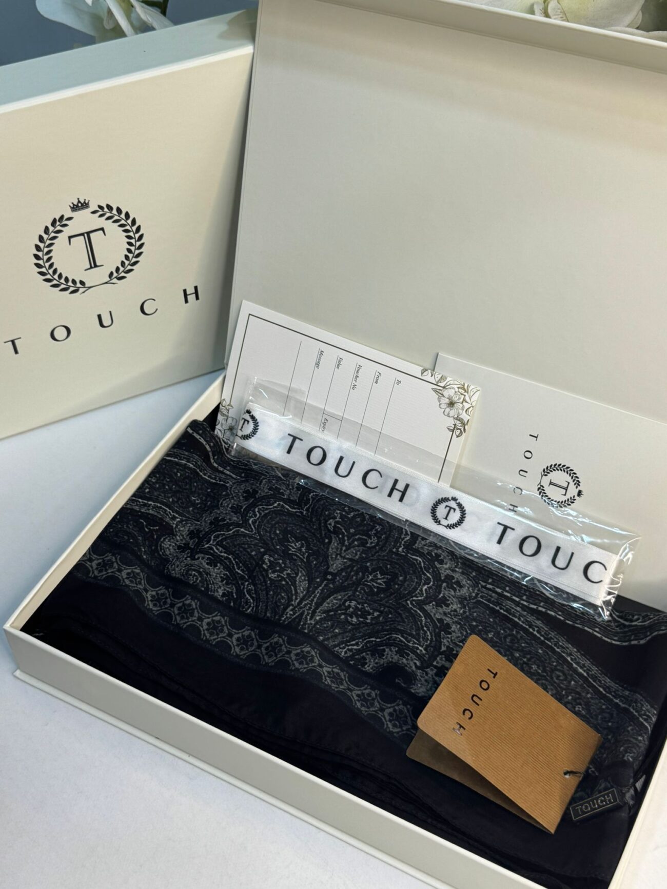 Touch İthal Pamuk İpek Şal 63454 - Siyah - Görsel 2