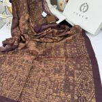 Touch İthal Etnik Desen Pamuk İpek Şal 63457 - Gold Kahve