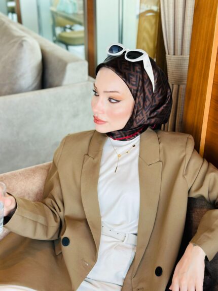 Fendi İthal twill ipek Eşarp - Bordo
