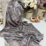 G Desen İpek Jakar Çift Renk Şal - Vizon