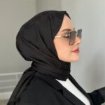 G Desenli İpek Kaşmir Çift Taraflı Şal 440344 - Siyah