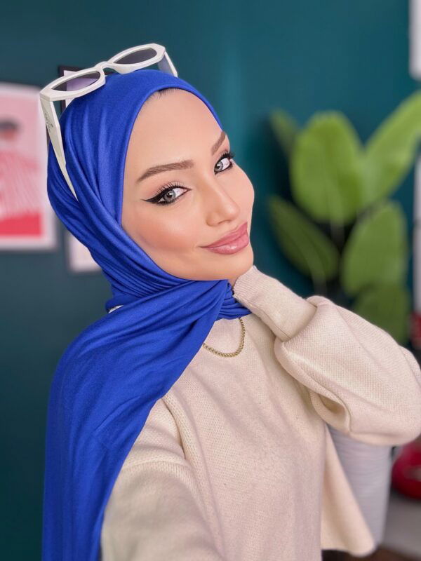 Organic Scarfs Tesettür Penye Şal Hijap Modeli – Saks