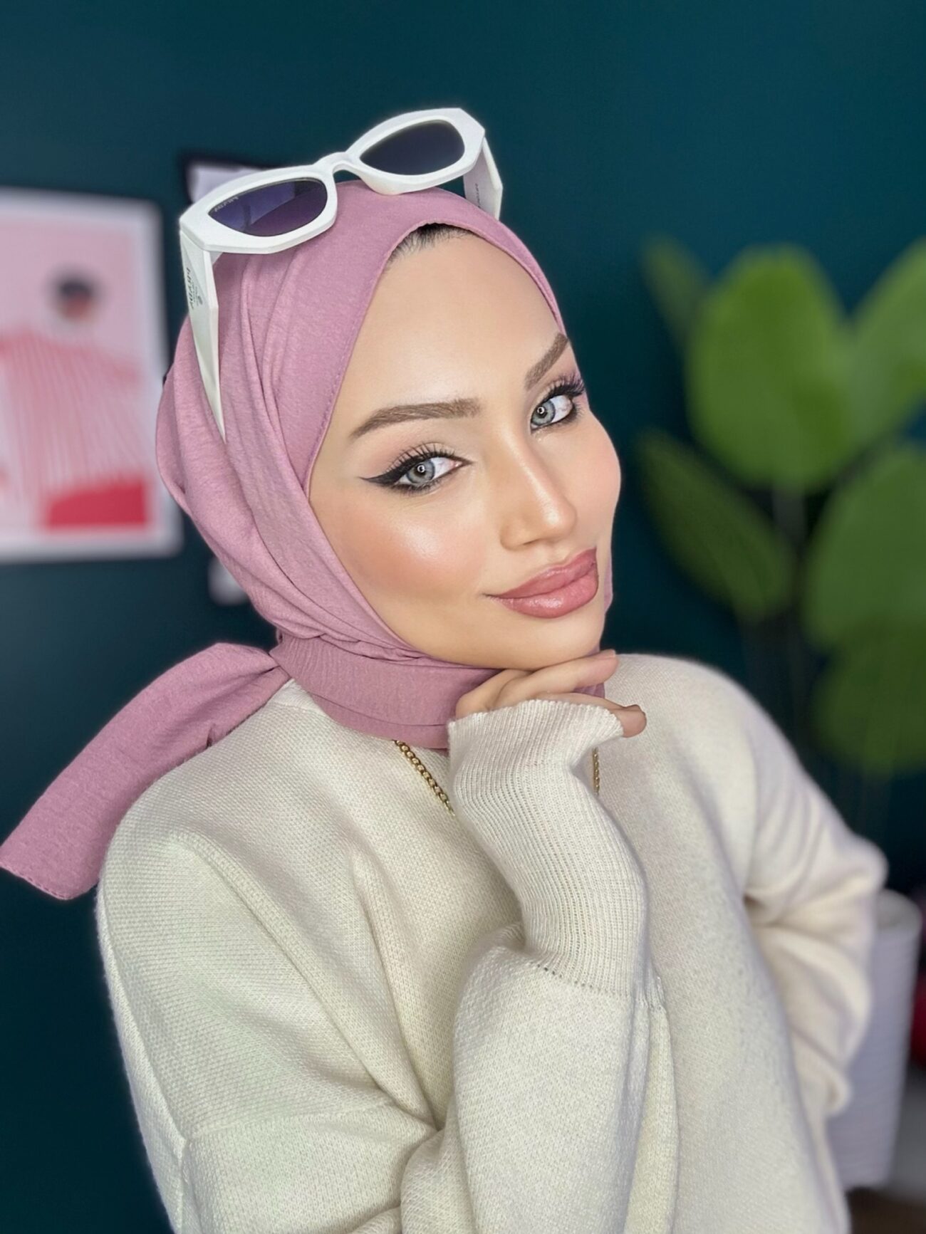 Organic Scarfs Pamuk Kraş Cazz Şal Modeli - Gül Kurusu - Görsel 2