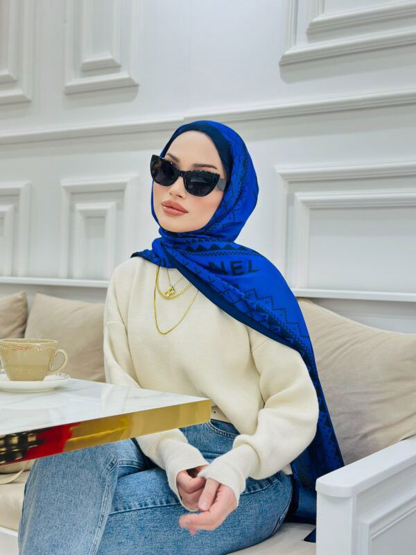 Chanel Çift Taraflı İthal Vual İpel Şal 85651 – Saks