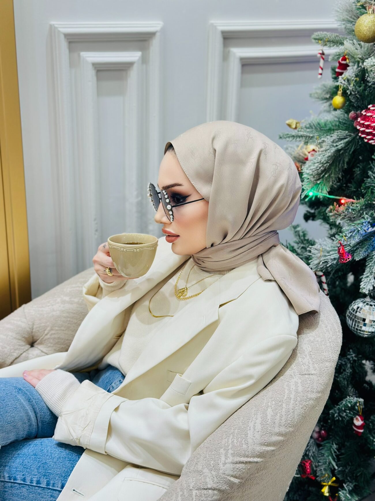 Ysl Vegan Pamuk Şal-Vizon - Görsel 3