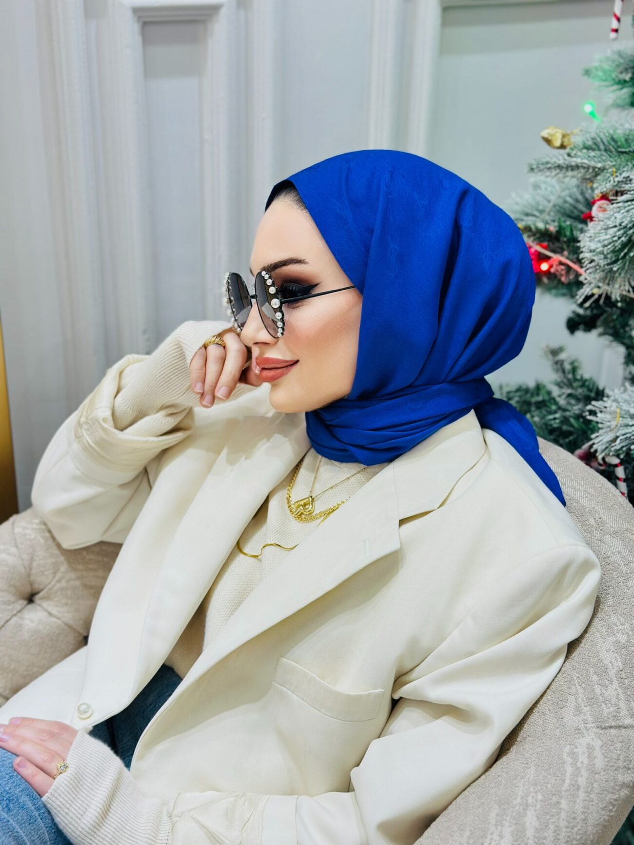 Ysl Vegan Pamuk Şal-Saks