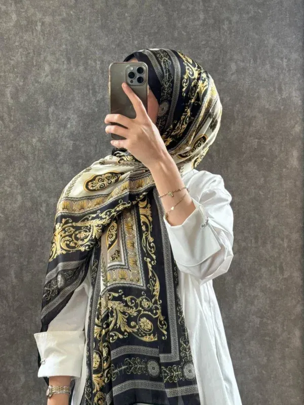 Versace Vual İpek Şal 614412 – Siyah
